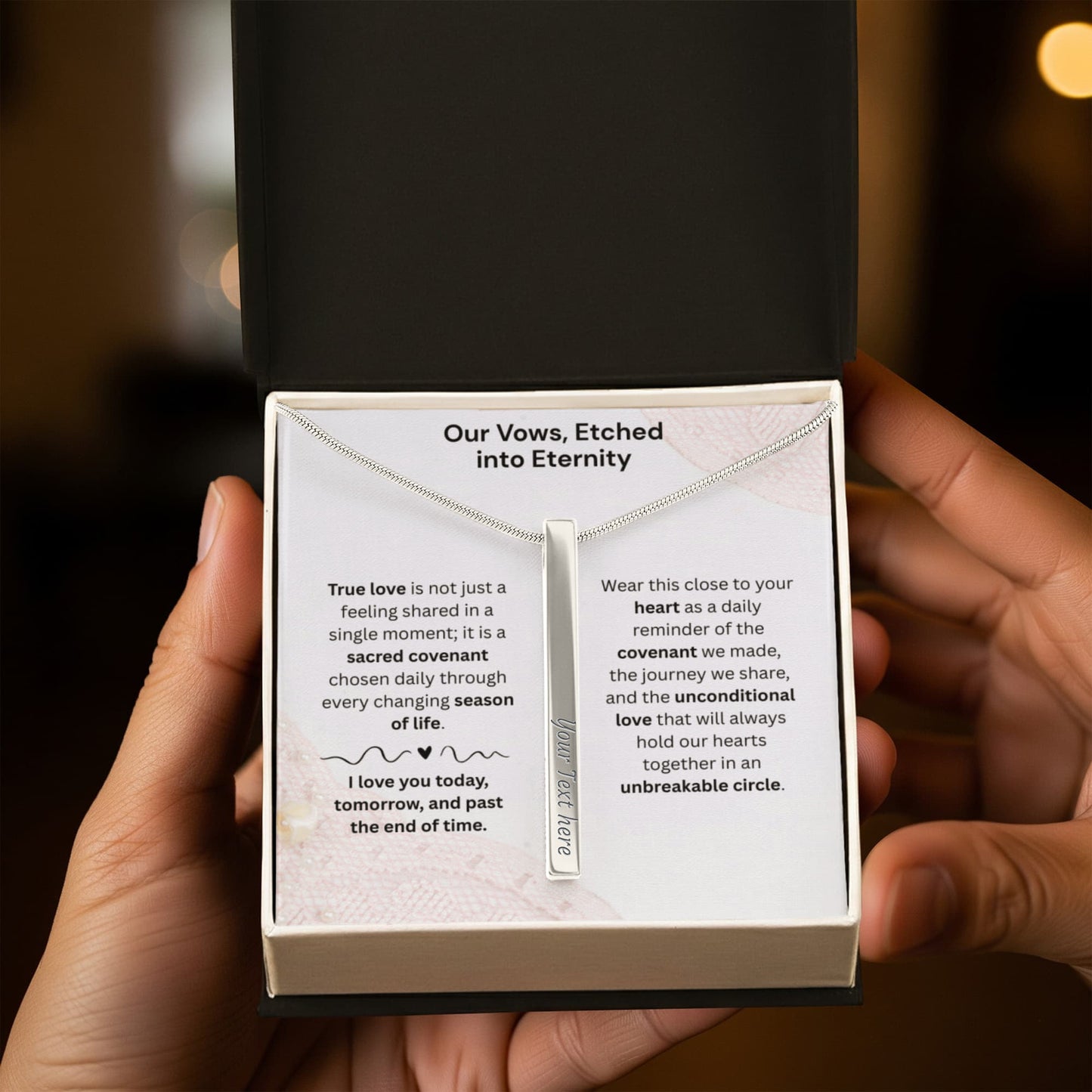 The "Modern Wedding Vow" Custom 4-Sided Anniversary Necklace