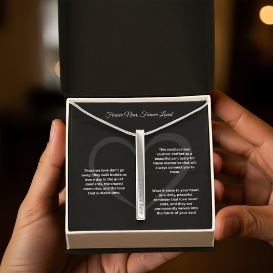 The "Always In My Heart" Memorial Vertical Bar Necklace