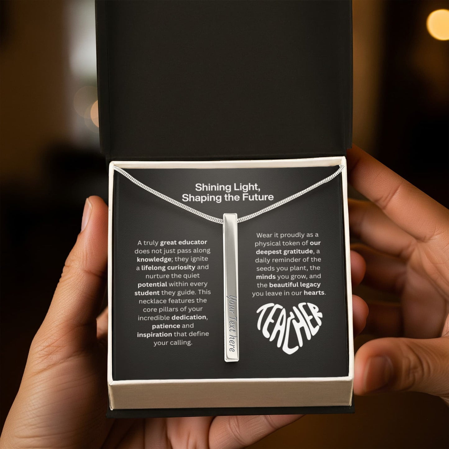 The "Teacher Appreciation" Personalized Vertical Stick Necklace