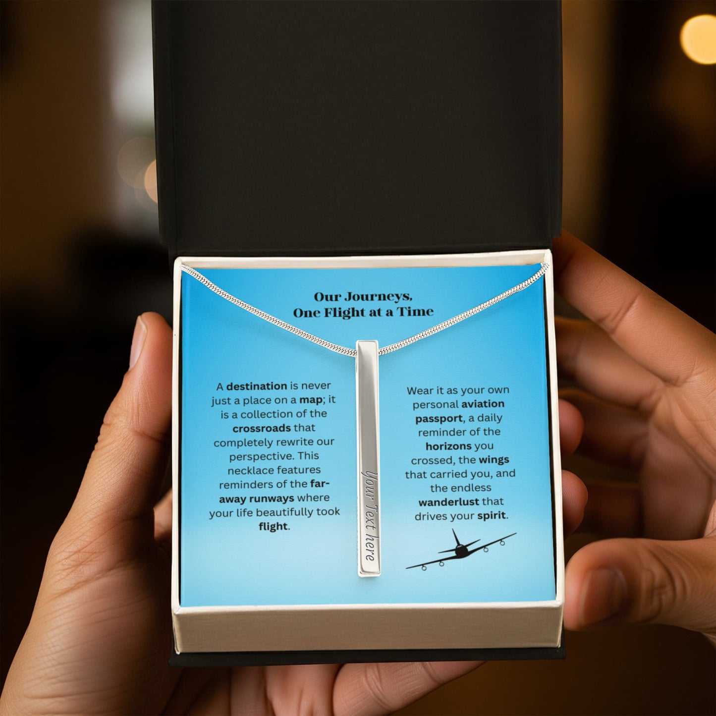 The "Airport IATA Code" Custom 4-Sided Flight Attendant Necklace