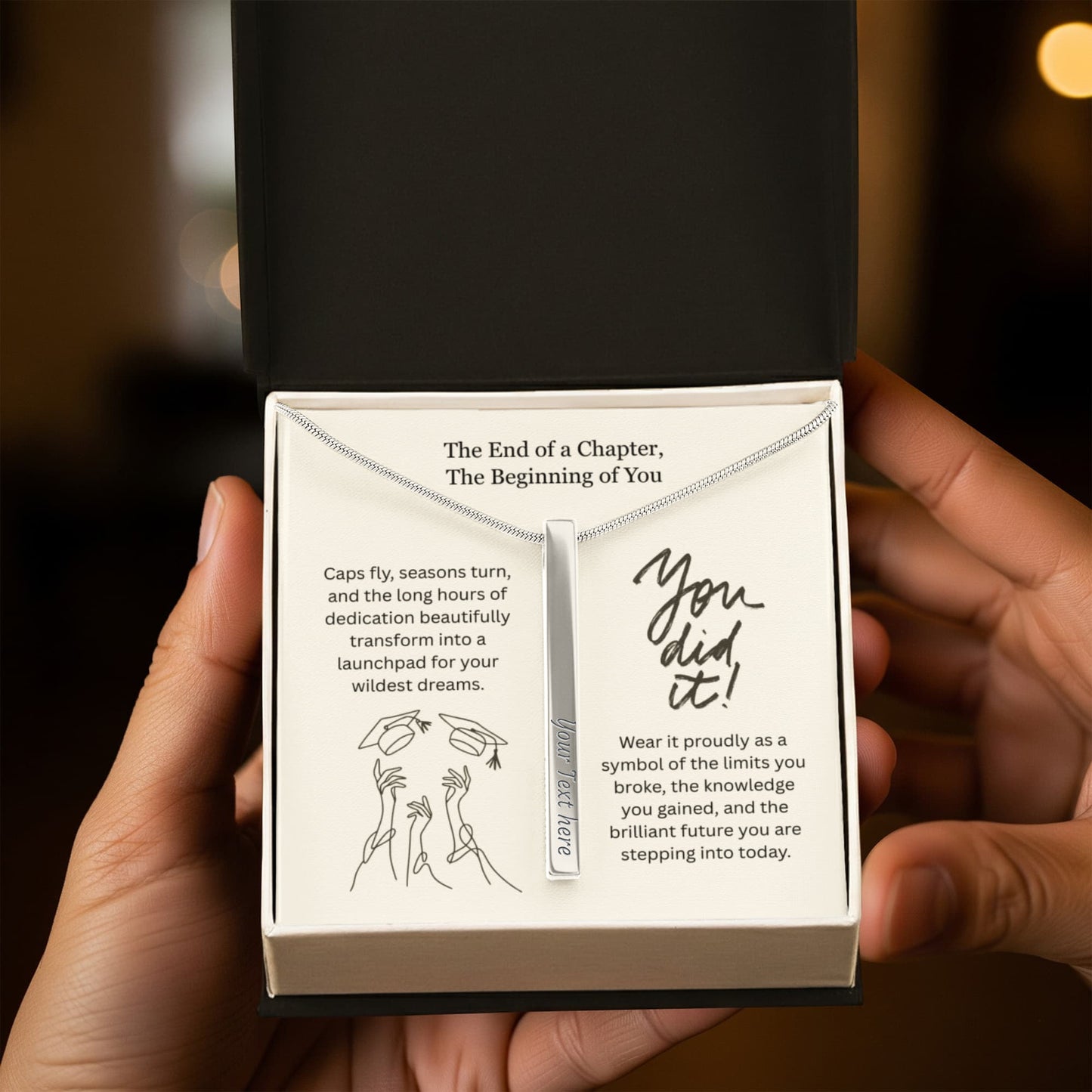 The "Graduation Milestone" Personalized Vertical Stick Necklace