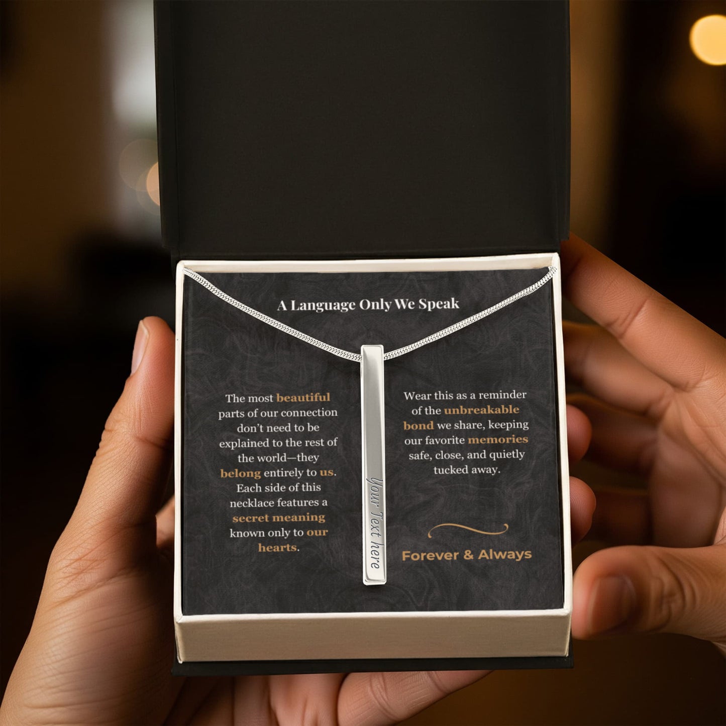 The "Hidden Meaning" Custom Acronym Vertical Bar Necklace