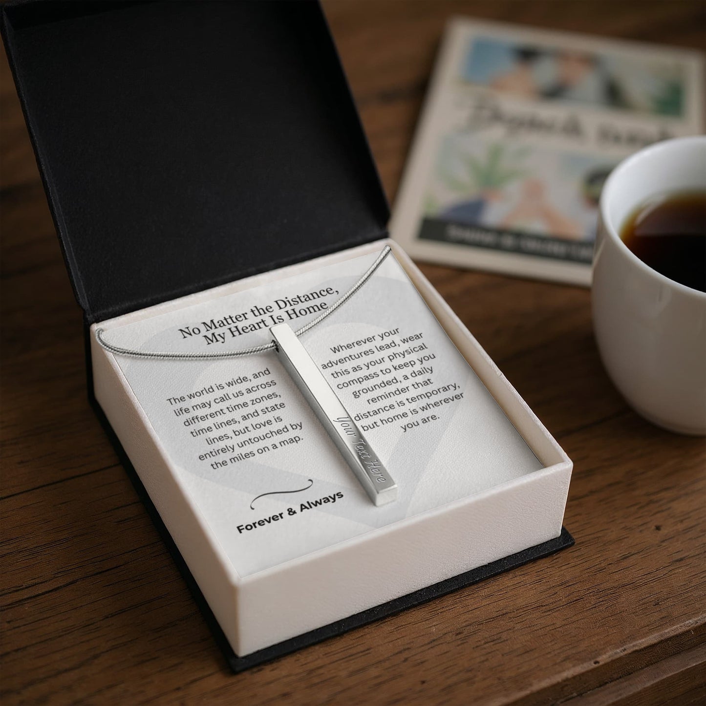 The "Long-Distance Home" Custom 4-Sided Relocation Necklace