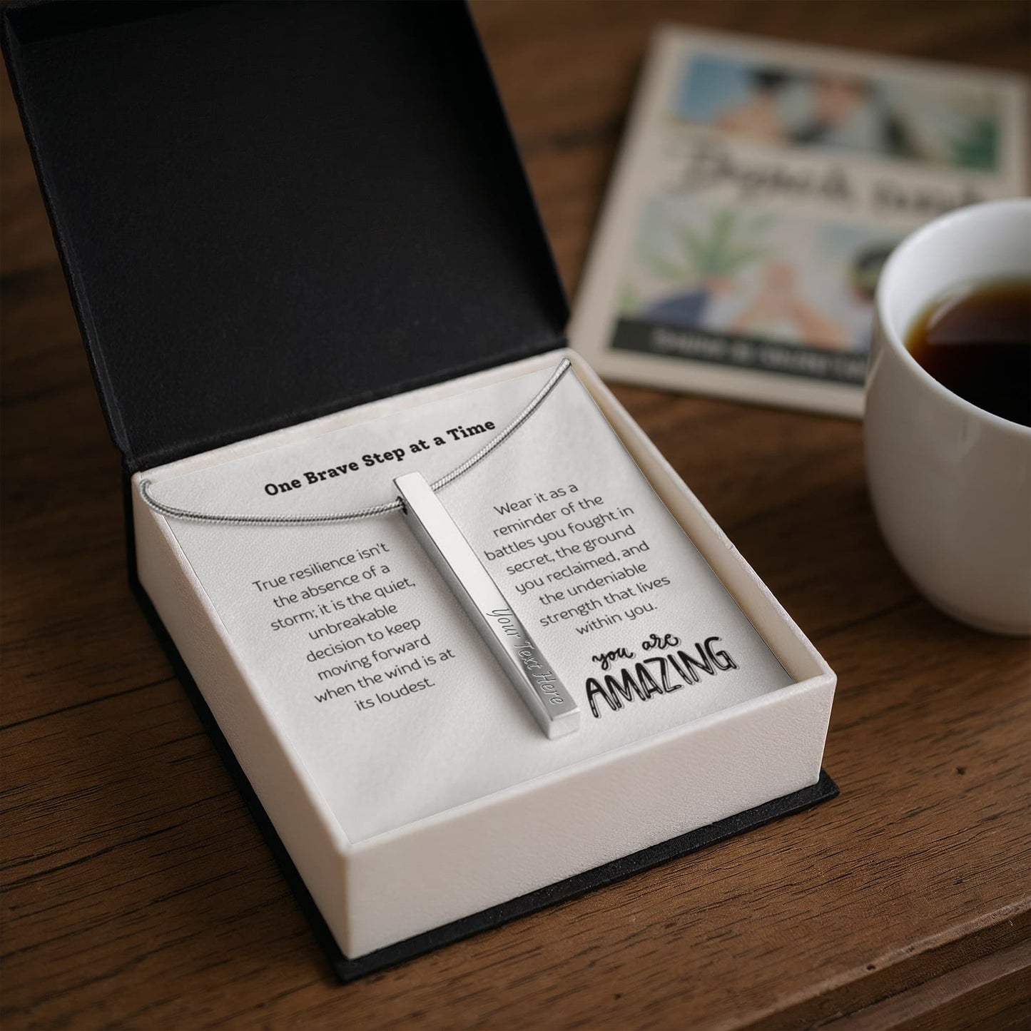 The "Recovery & Strength" Personalized Vertical Bar Necklace