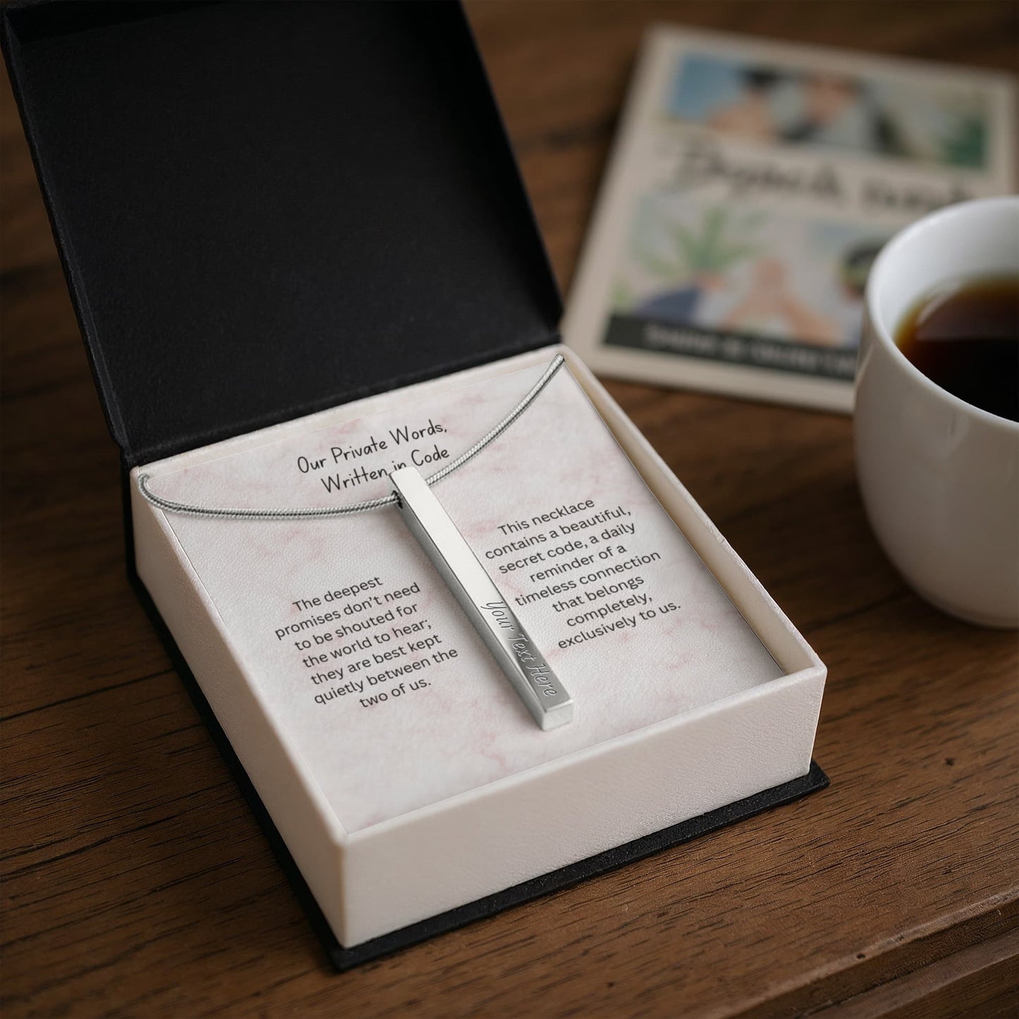 The "Secret Code Acronym" Custom 4-Sided Romantic Necklace