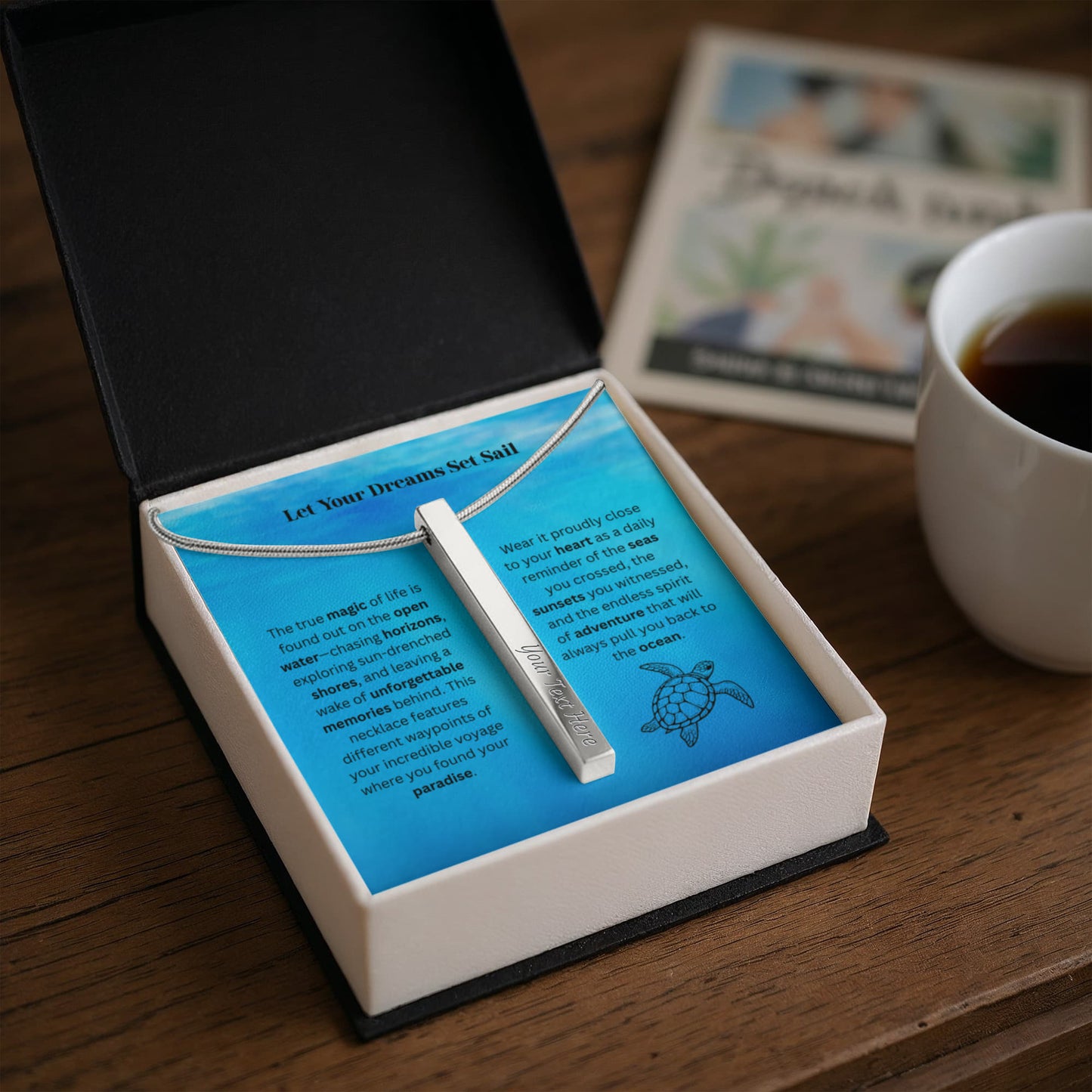 The "Cruise Itinerary" Custom 4-Sided Nautical Travel Necklace