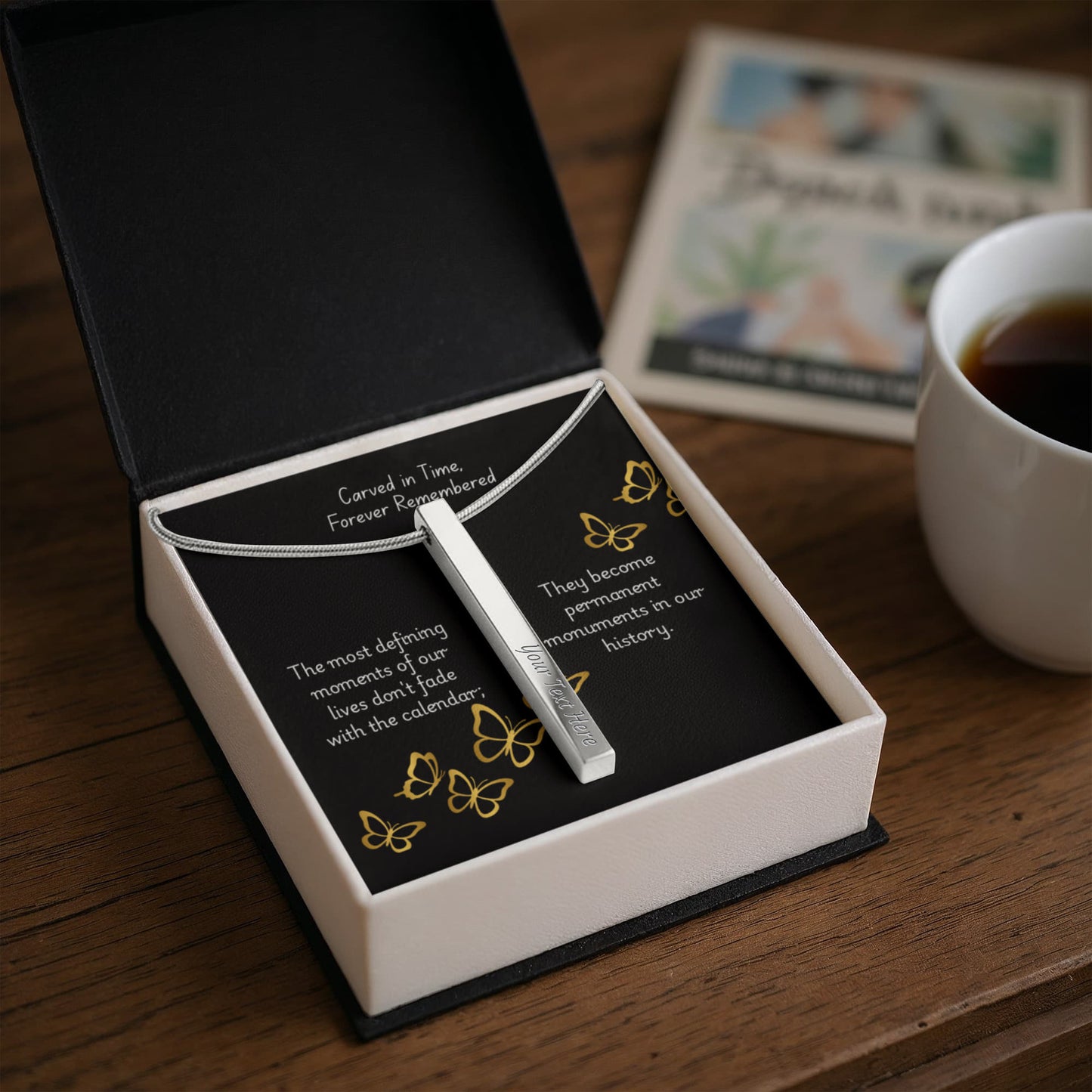 The "Roman Numeral Milestone" Engraved Vertical Stick Necklace