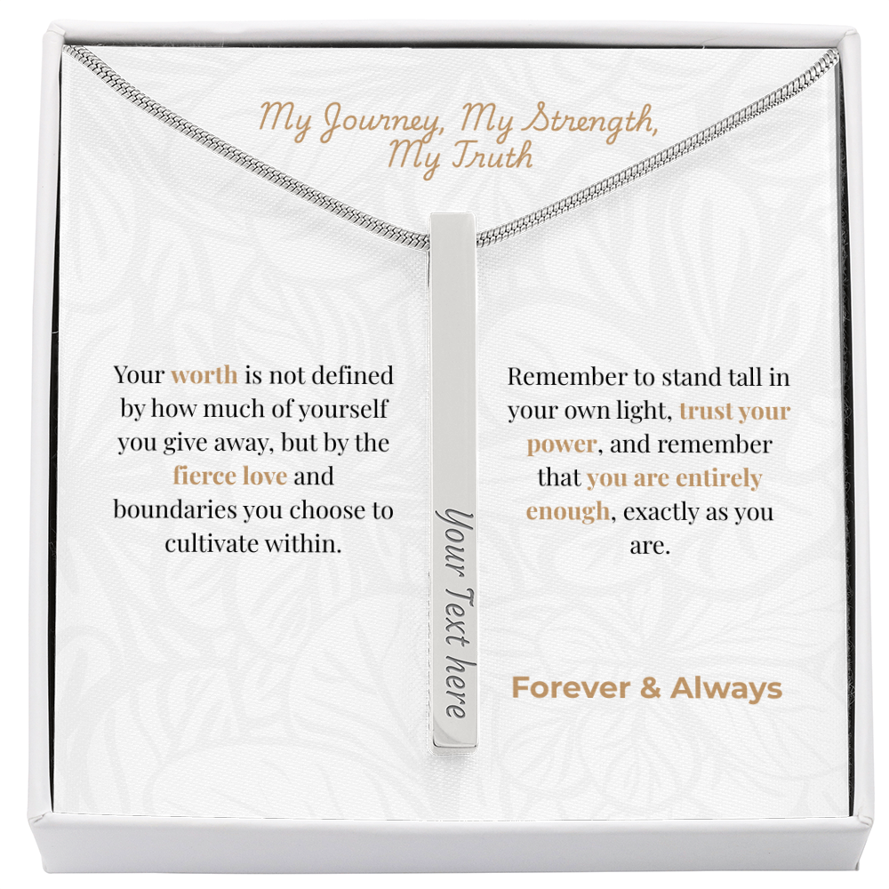 The "Self-Love Manifesto" Personalized Vertical Bar Necklace