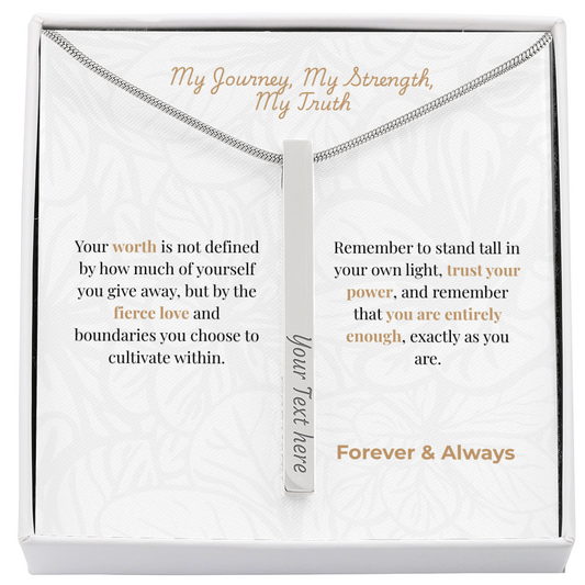 The "Self-Love Manifesto" Personalized Vertical Bar Necklace