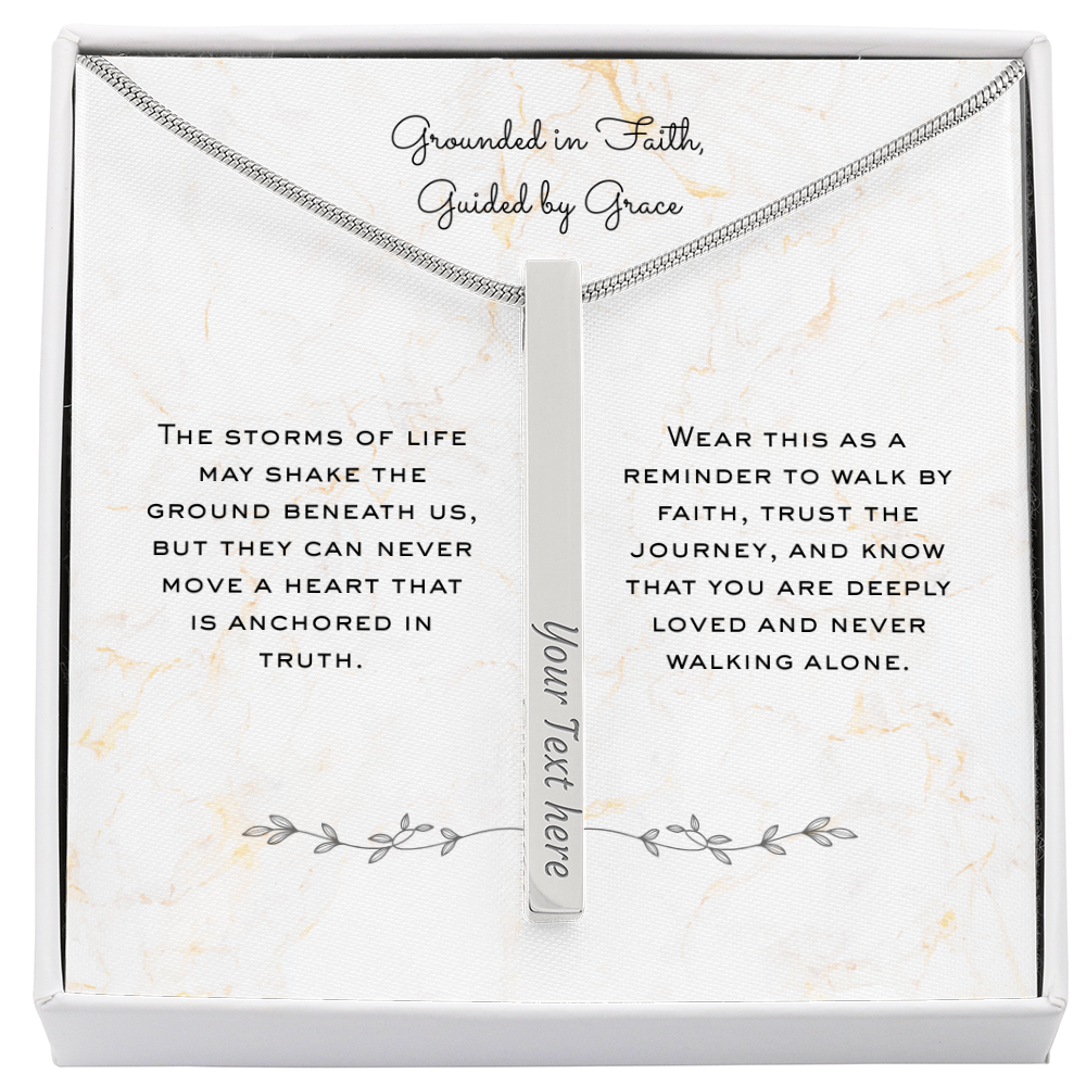 The "Faith & Grace" Personalized Vertical Scriptural Necklace