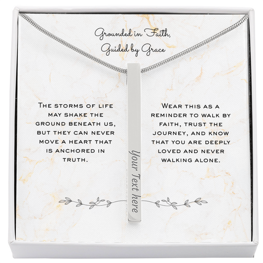 The "Faith & Grace" Personalized Vertical Scriptural Necklace