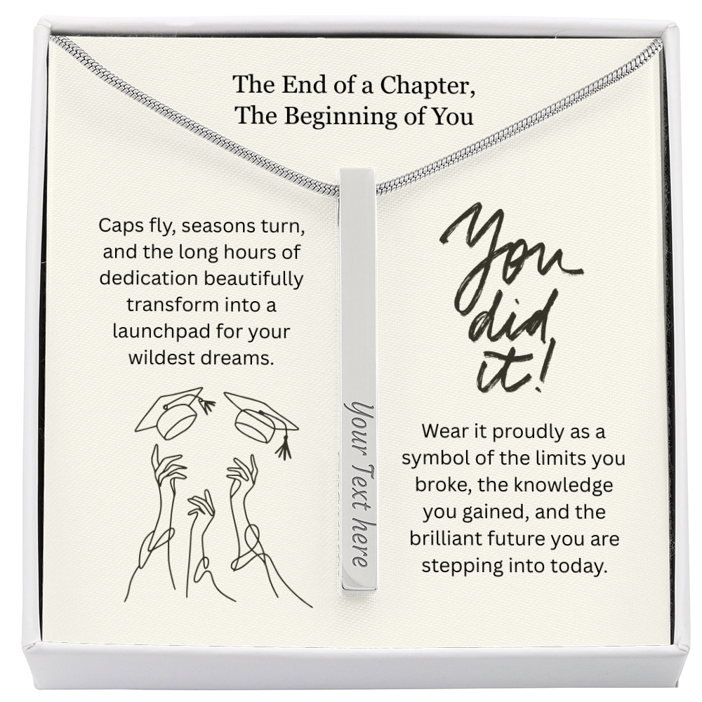 The "Graduation Milestone" Personalized Vertical Stick Necklace