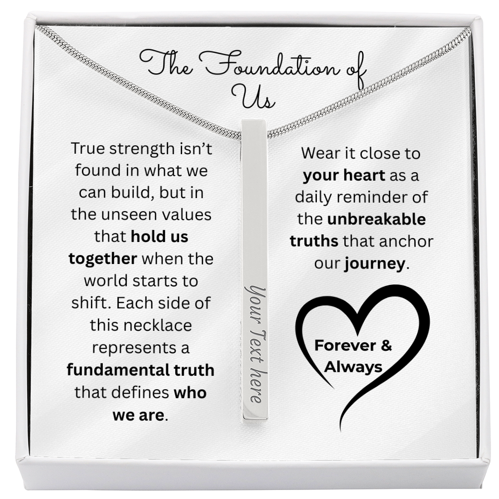 The "Four Pillars Vow" Personalized Vertical Stick Necklace