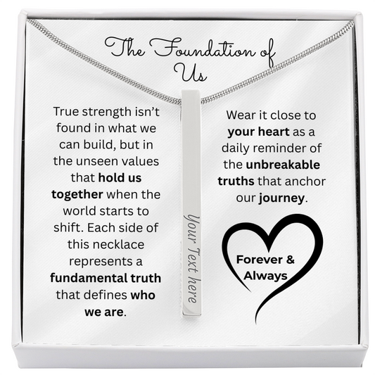 The "Four Pillars Vow" Personalized Vertical Stick Necklace