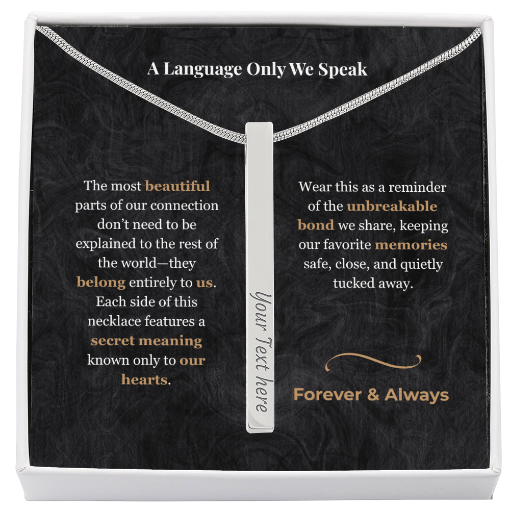The "Hidden Meaning" Custom Acronym Vertical Bar Necklace