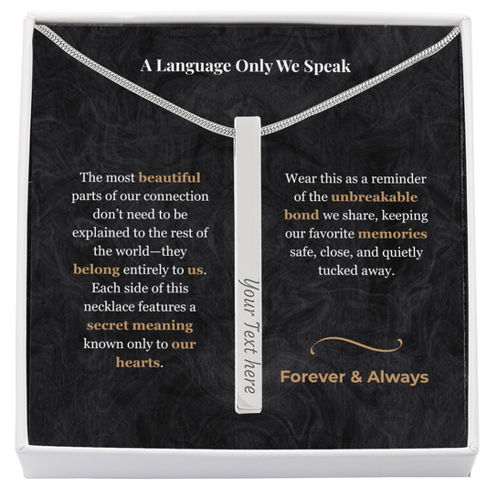 The "Hidden Meaning" Custom Acronym Vertical Bar Necklace