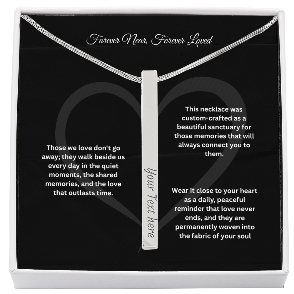 The "Always In My Heart" Memorial Vertical Bar Necklace