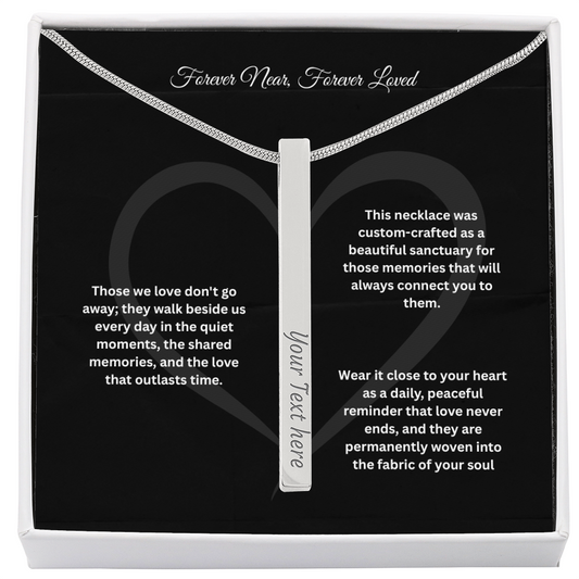The "Always In My Heart" Memorial Vertical Bar Necklace