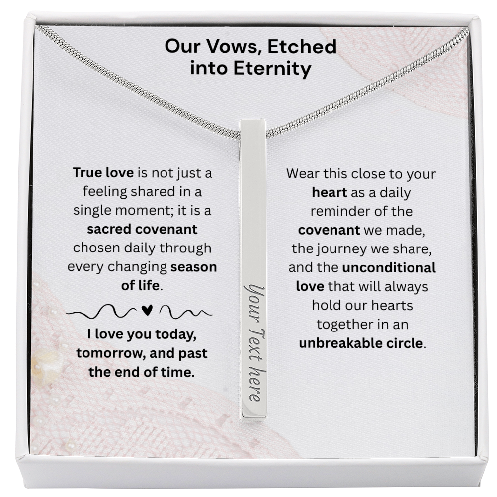 The "Modern Wedding Vow" Custom 4-Sided Anniversary Necklace