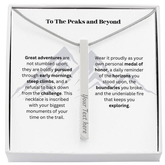 The "Seven Summits" Personalized 4-Sided Hiker Necklace