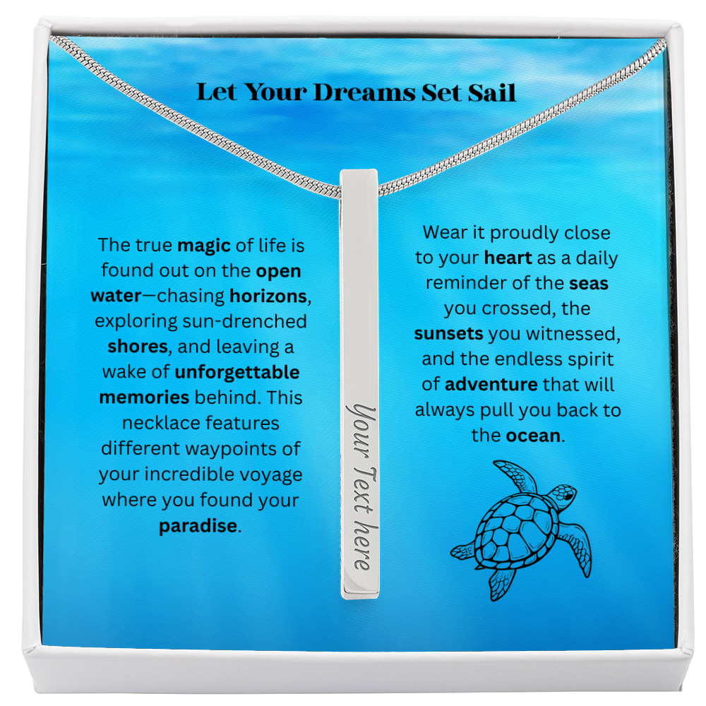 The "Cruise Itinerary" Custom 4-Sided Nautical Travel Necklace