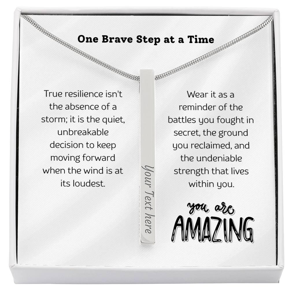 The "Recovery & Strength" Personalized Vertical Bar Necklace