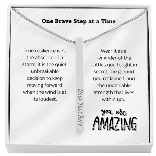 The "Recovery & Strength" Personalized Vertical Bar Necklace