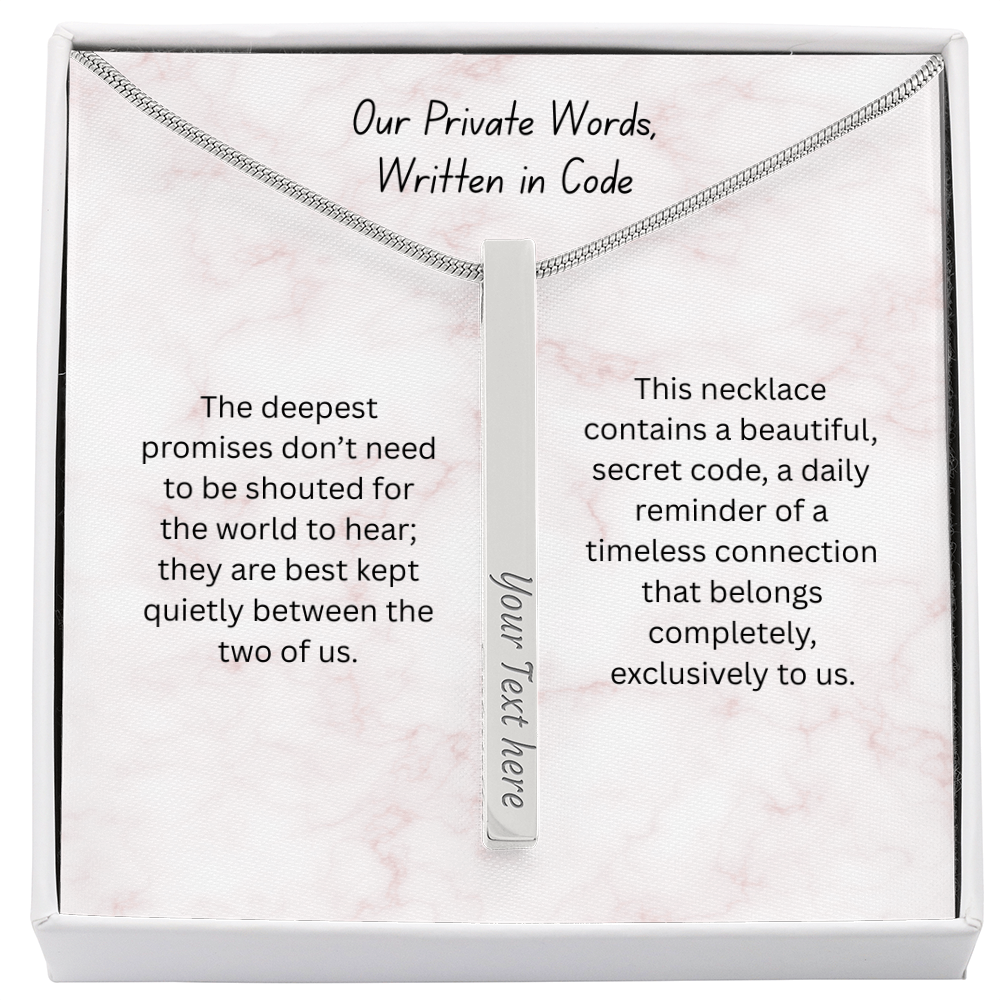 The "Secret Code Acronym" Custom 4-Sided Romantic Necklace