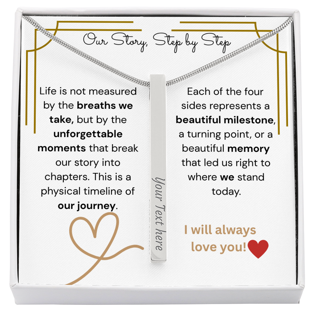 The "Relationship Timeline" 4-Sided Engraved Necklace