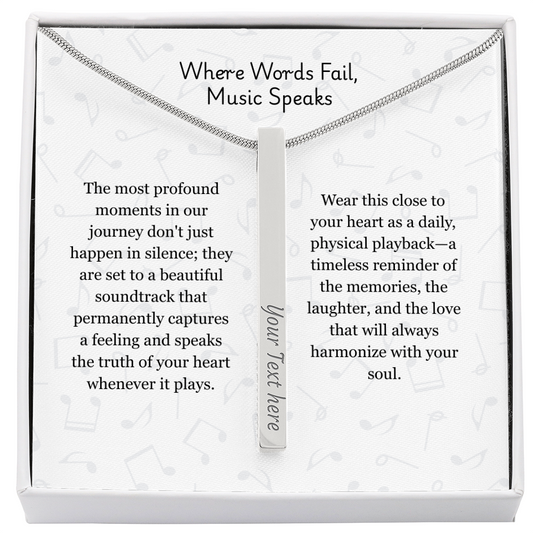 The "Song Lyrics" Custom 4-Sided Music Note Necklace