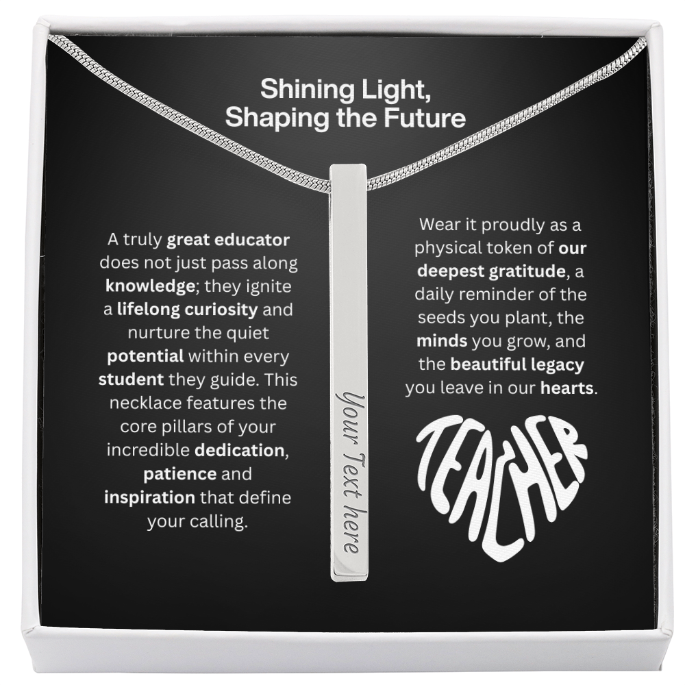The "Teacher Appreciation" Personalized Vertical Stick Necklace