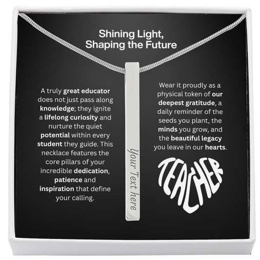 The "Teacher Appreciation" Personalized Vertical Stick Necklace