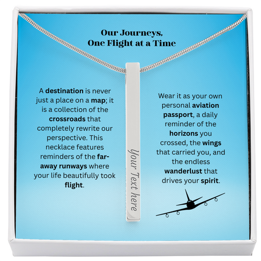 The "Airport IATA Code" Custom 4-Sided Flight Attendant Necklace
