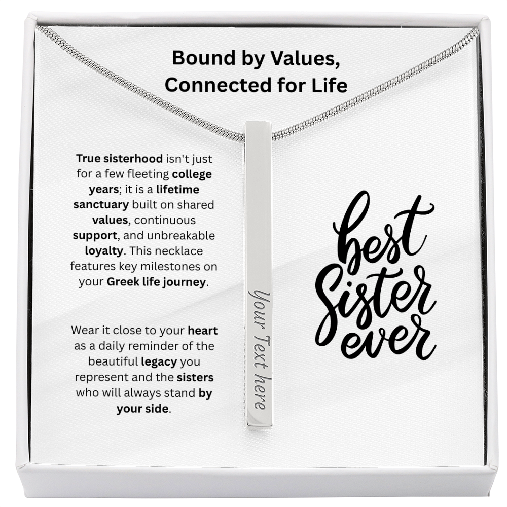 The "Sorority Sisterhood" Custom 4-Sided Greek Life Necklace