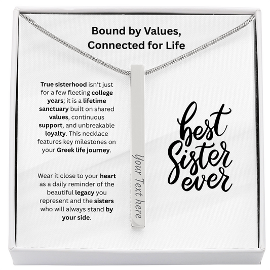 The "Sorority Sisterhood" Custom 4-Sided Greek Life Necklace