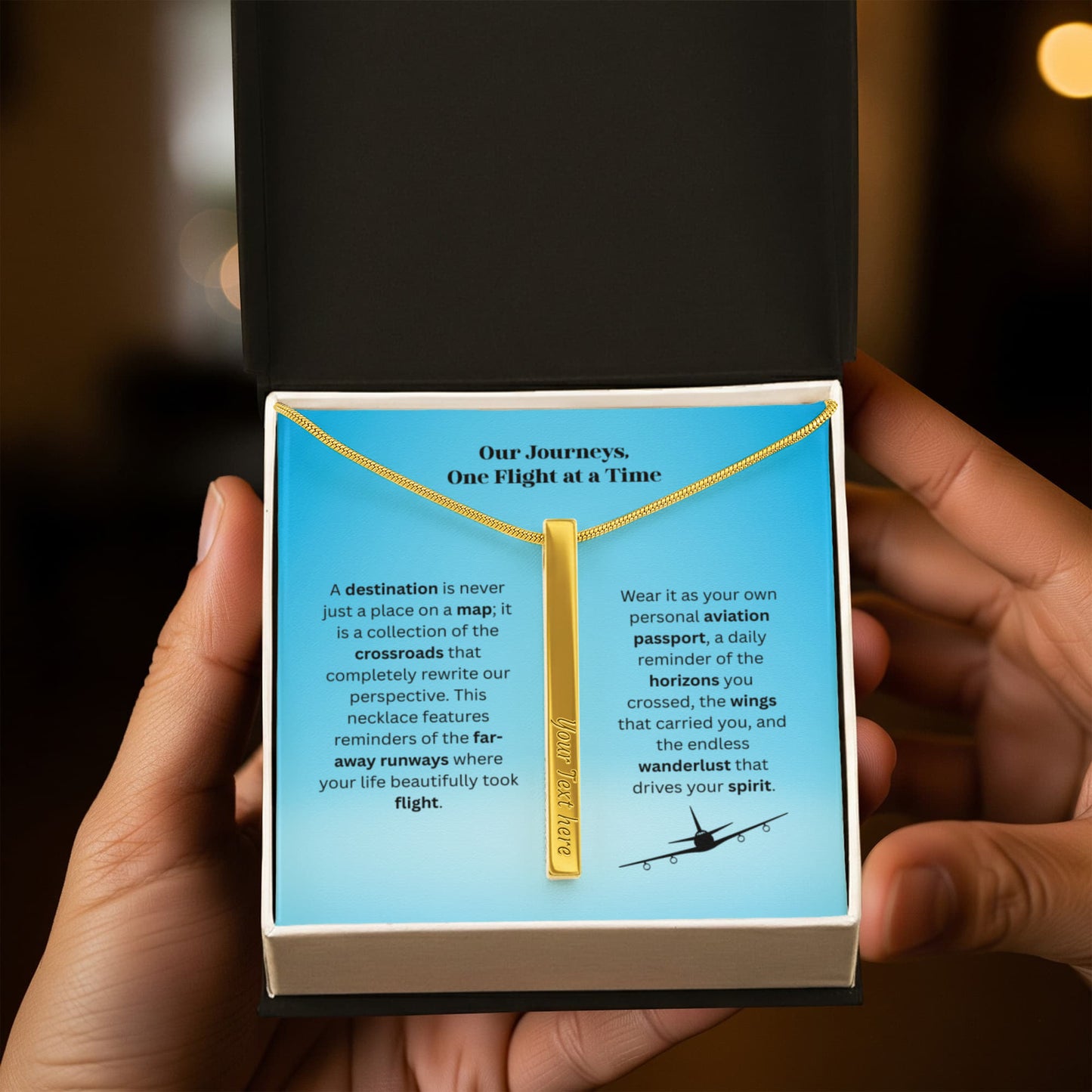 The "Airport IATA Code" Custom 4-Sided Flight Attendant Necklace