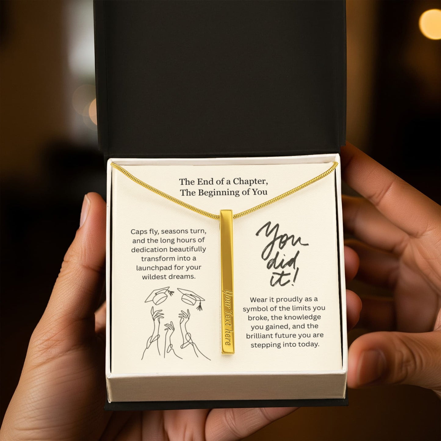 The "Graduation Milestone" Personalized Vertical Stick Necklace