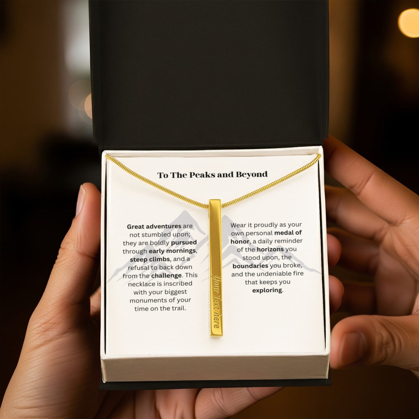 The "Seven Summits" Personalized 4-Sided Hiker Necklace