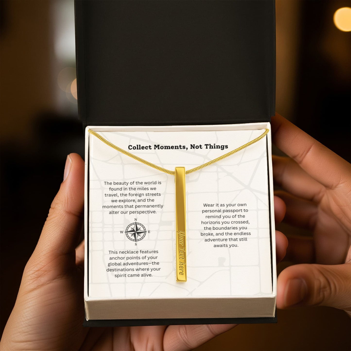 The "Travel Adventure" Custom 4-Sided Wanderlust Necklace