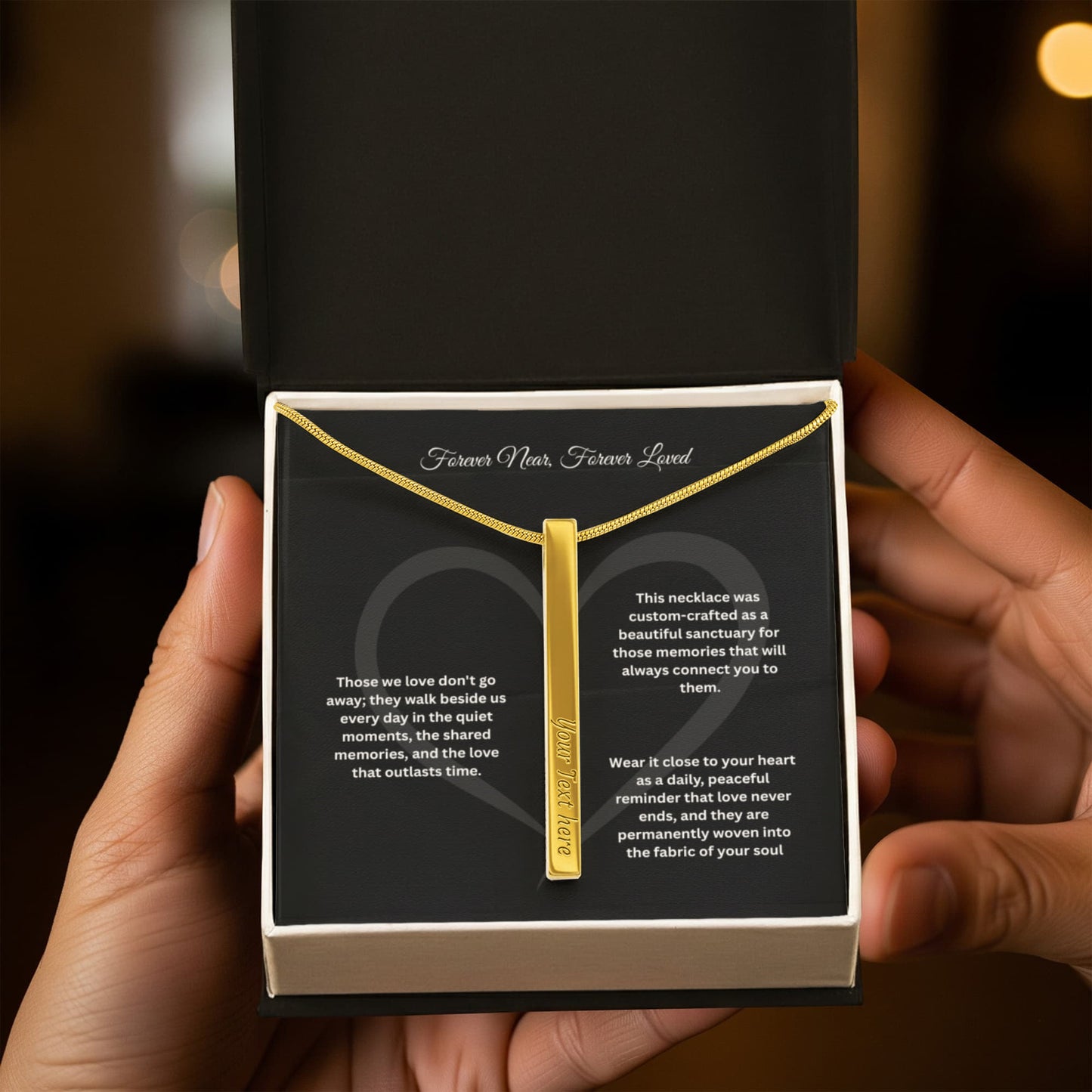 The "Always In My Heart" Memorial Vertical Bar Necklace