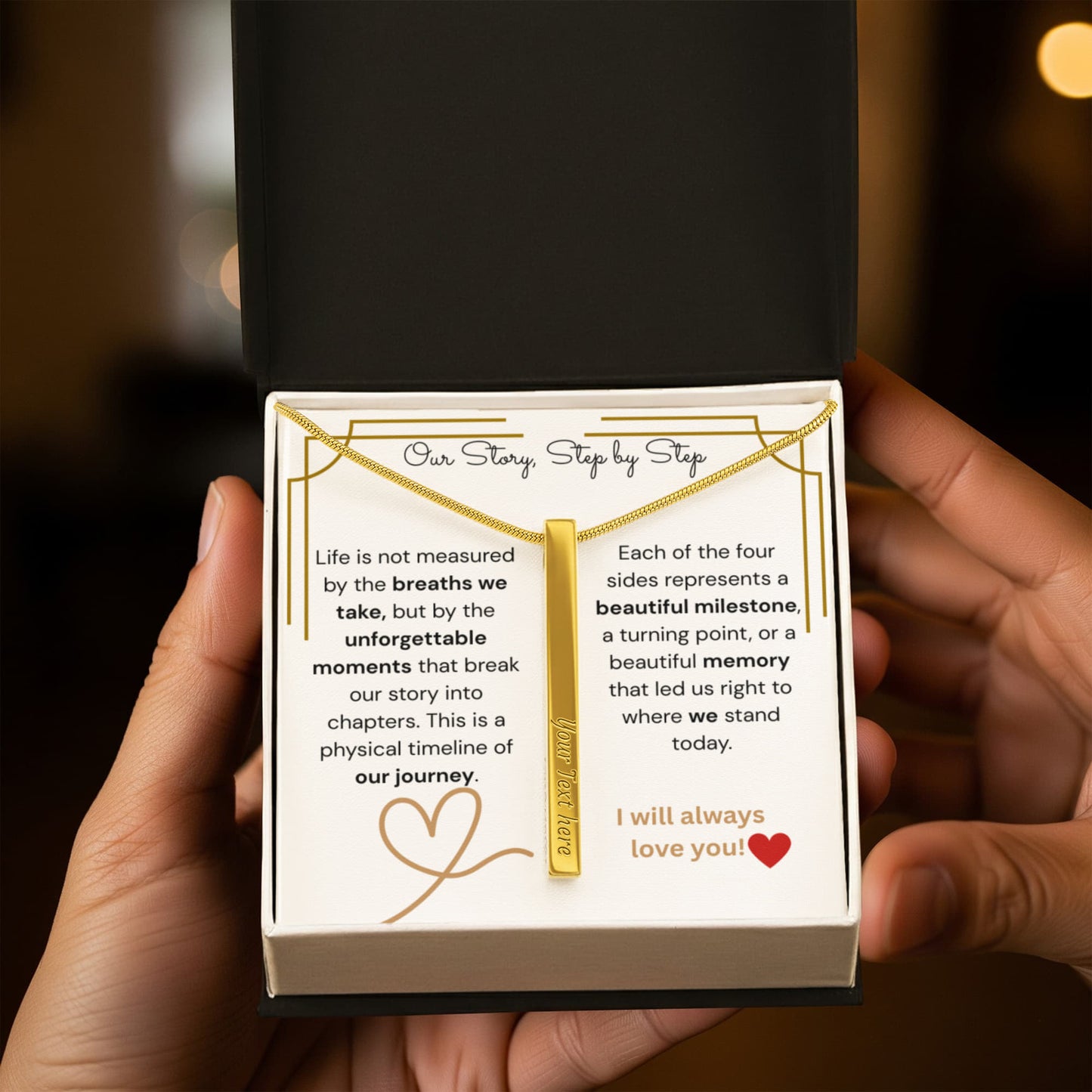The "Relationship Timeline" 4-Sided Engraved Necklace