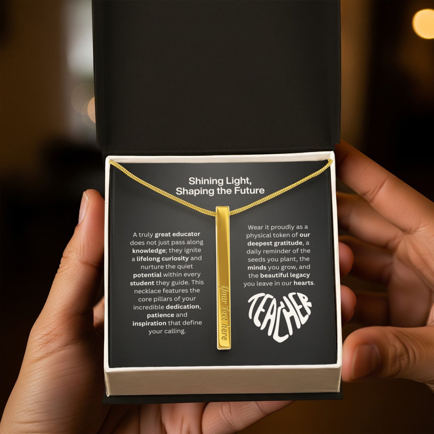 The "Teacher Appreciation" Personalized Vertical Stick Necklace
