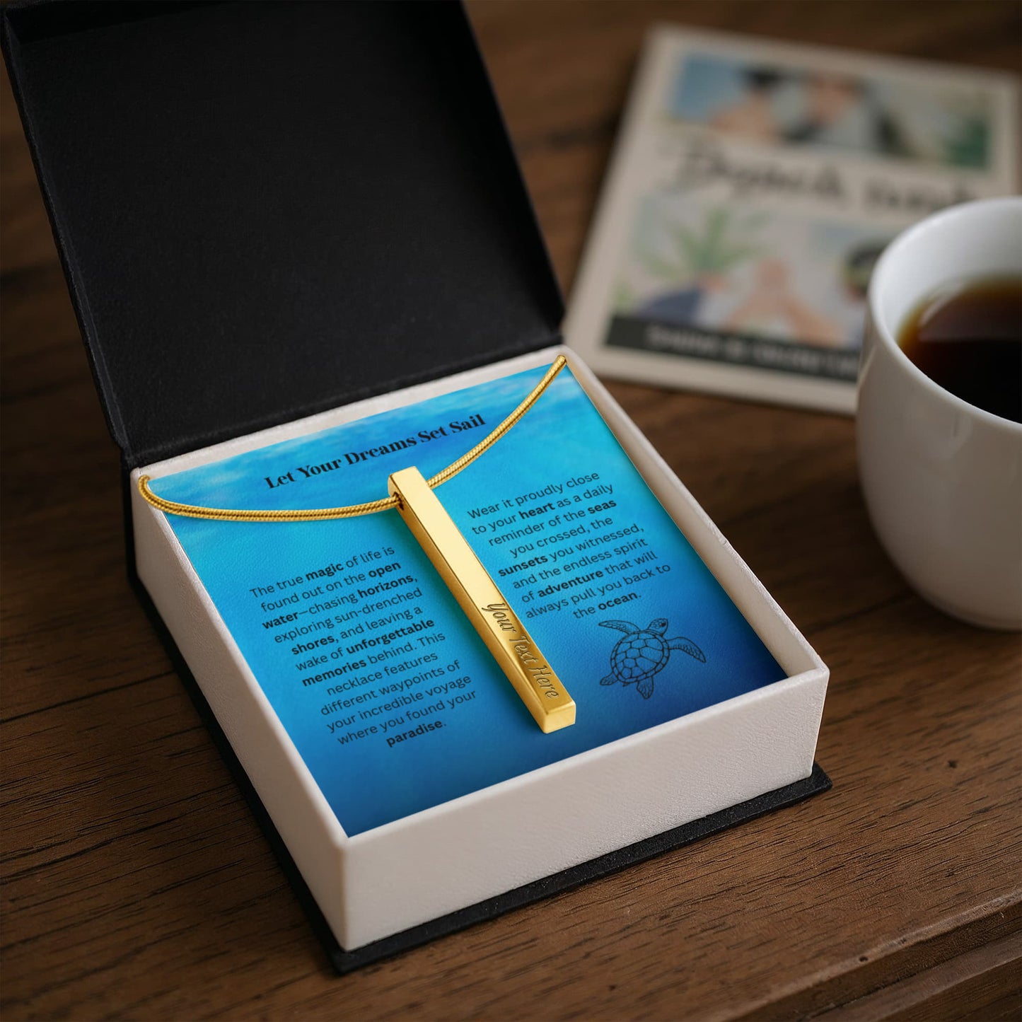 The "Cruise Itinerary" Custom 4-Sided Nautical Travel Necklace