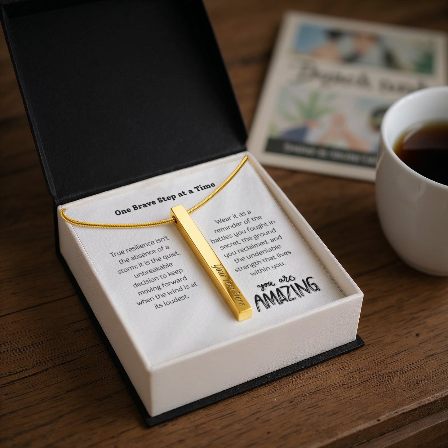 The "Recovery & Strength" Personalized Vertical Bar Necklace