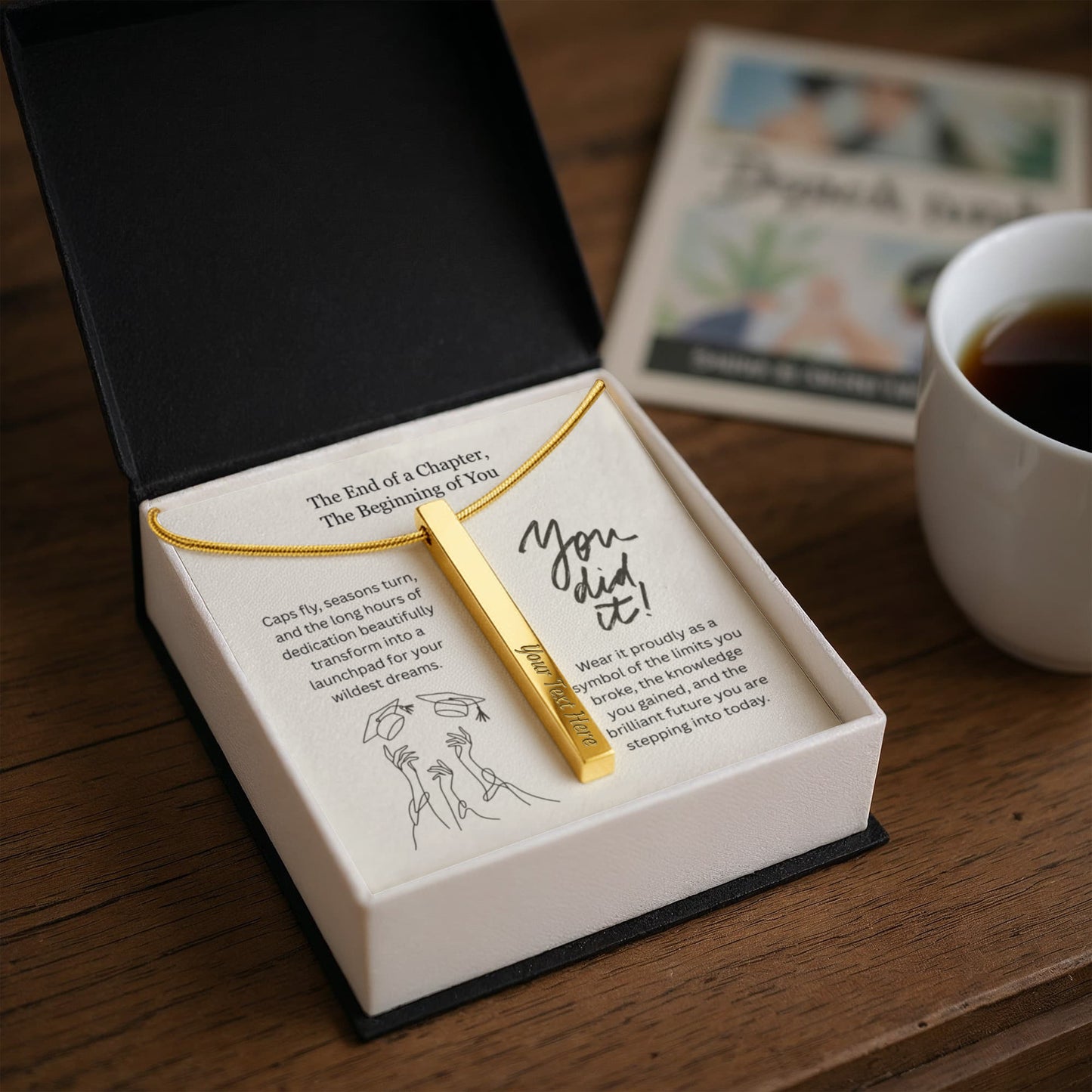 The "Graduation Milestone" Personalized Vertical Stick Necklace