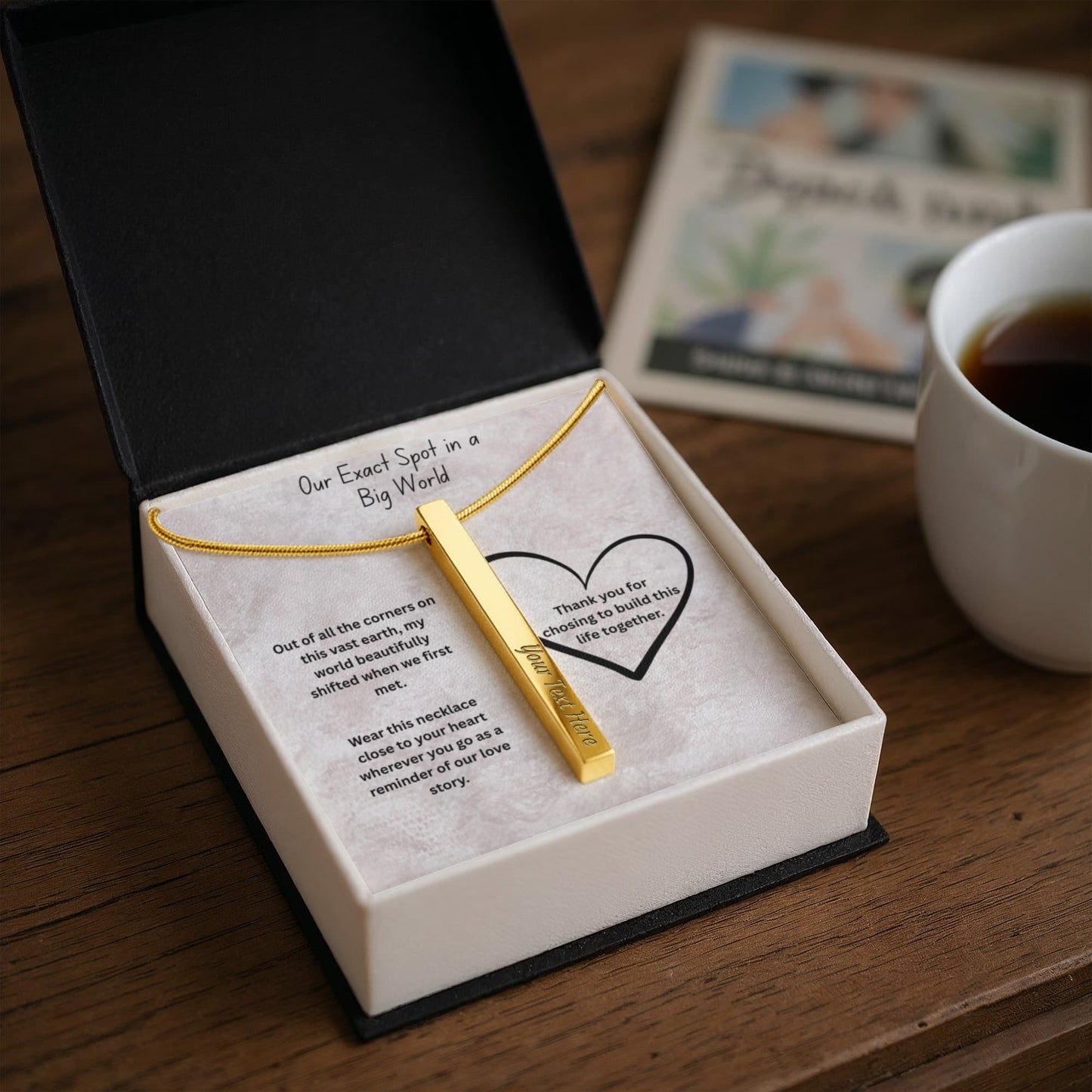 The "Love Coordinates" Custom 4-Sided GPS Location Necklace