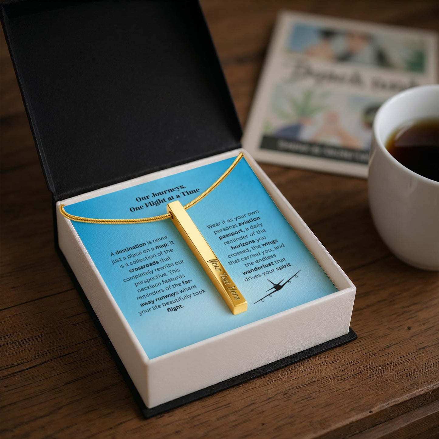 The "Airport IATA Code" Custom 4-Sided Flight Attendant Necklace