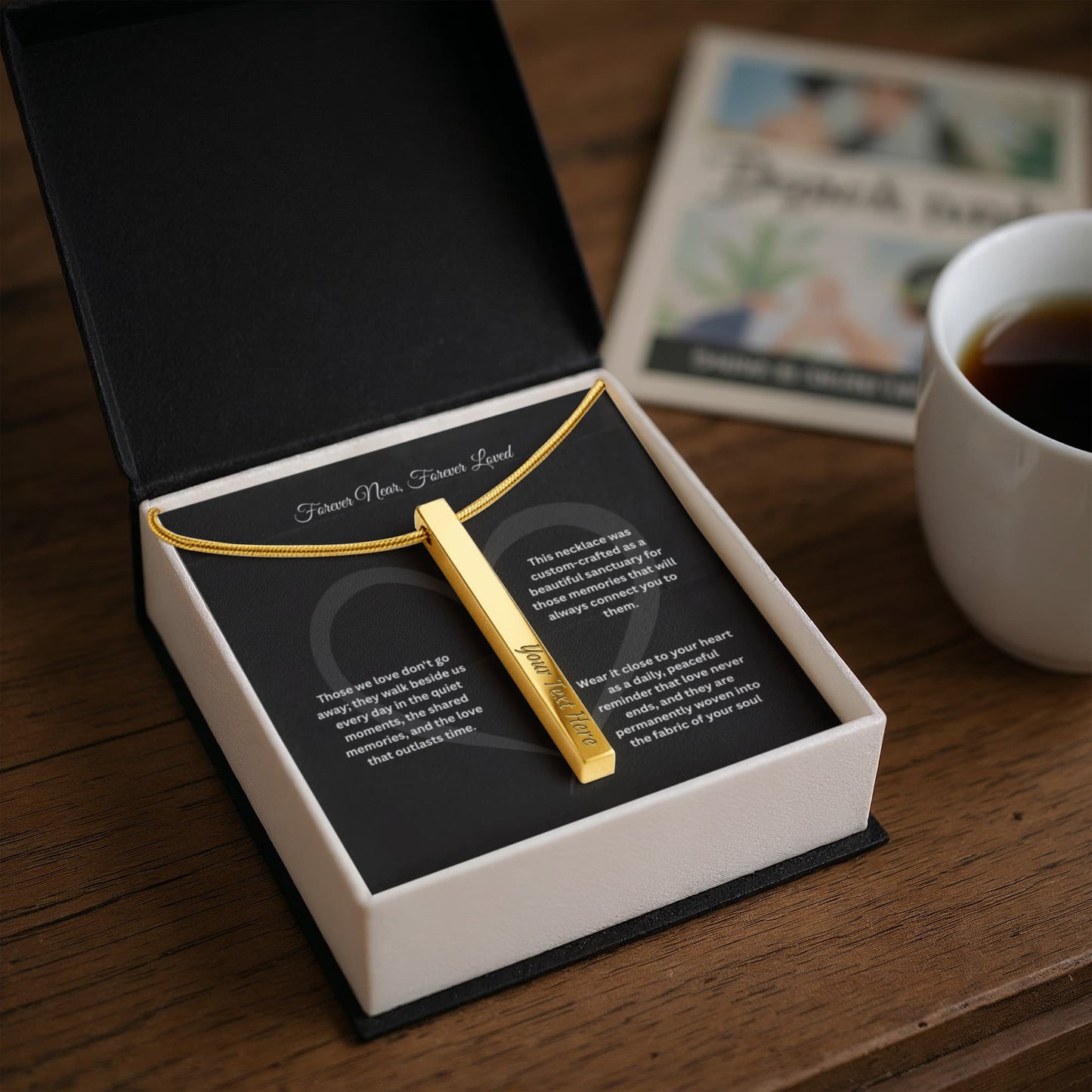 The "Always In My Heart" Memorial Vertical Bar Necklace