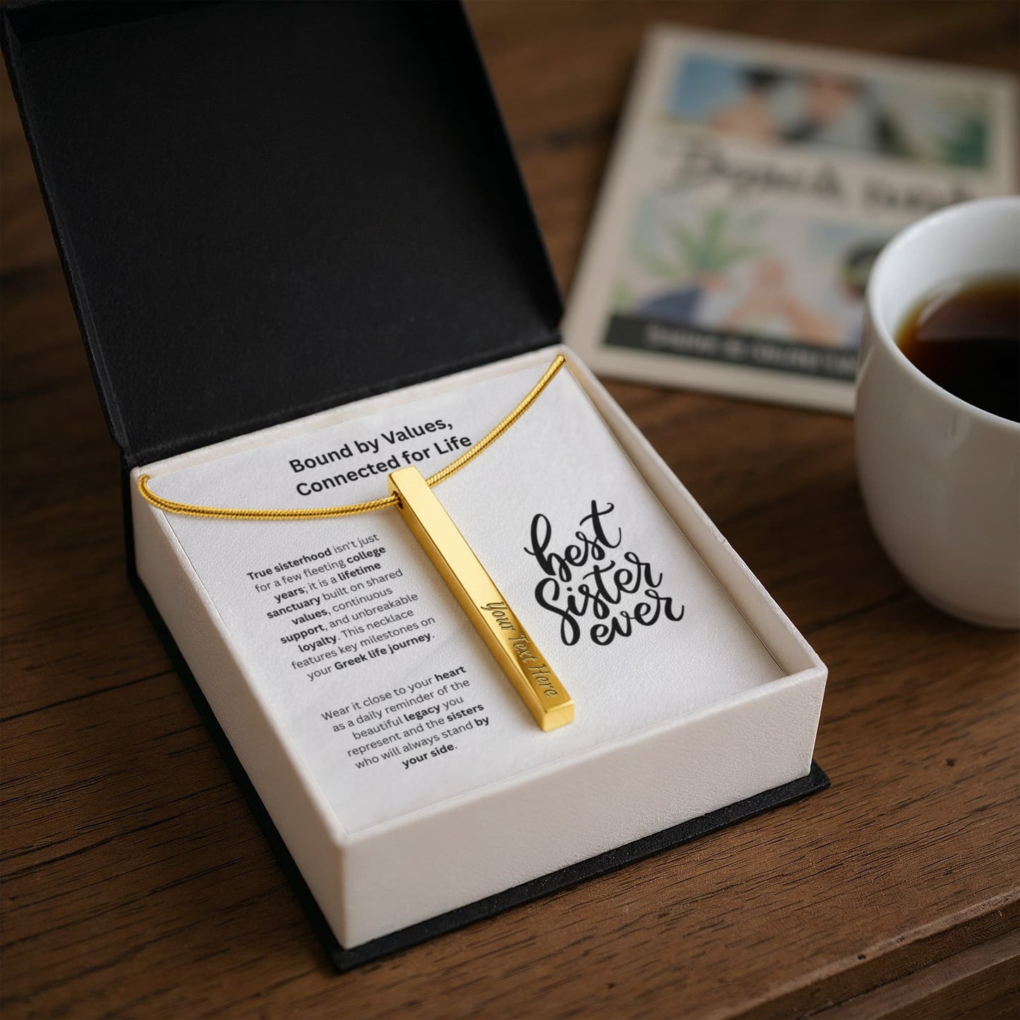 The "Sorority Sisterhood" Custom 4-Sided Greek Life Necklace