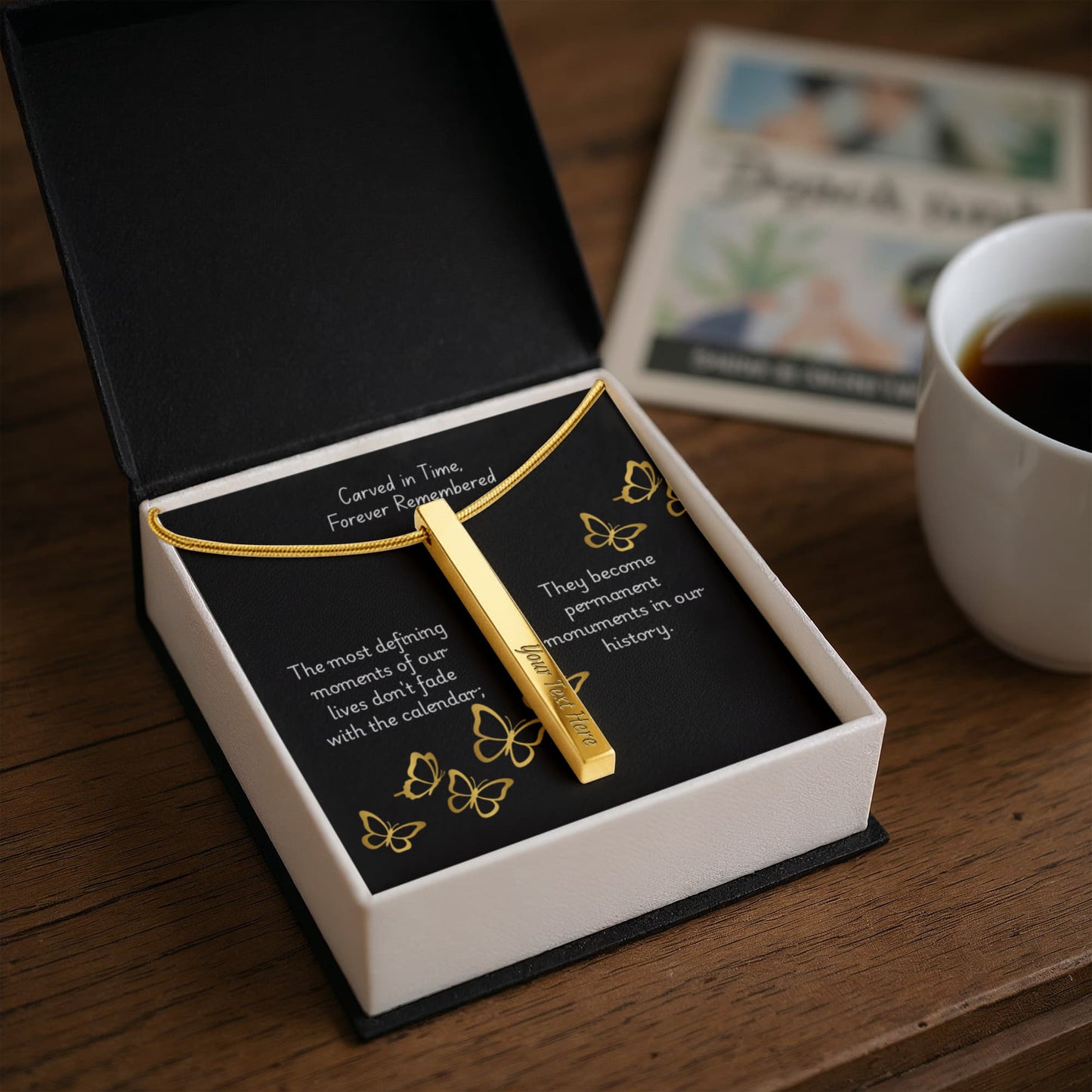 The "Roman Numeral Milestone" Engraved Vertical Stick Necklace